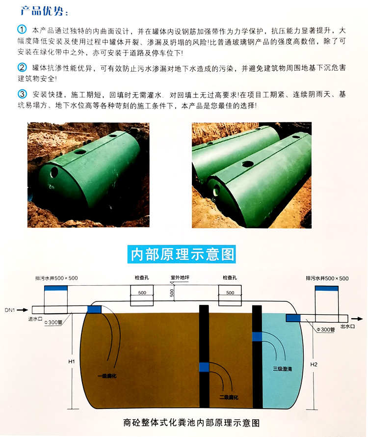 潍城玻璃钢化粪池